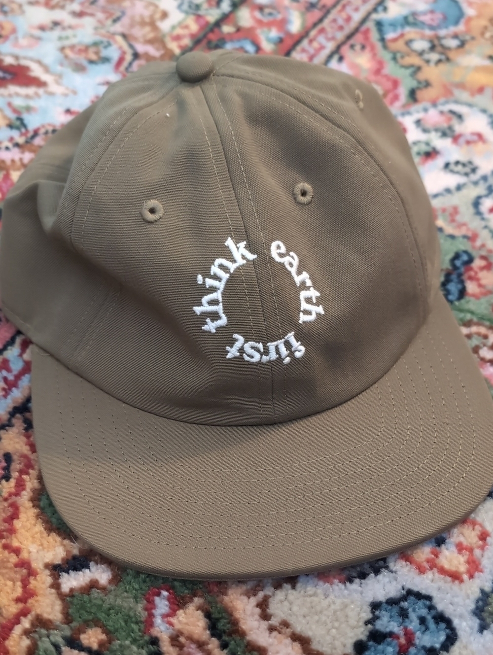 Outerknown Think Earth First Embroidered Khaki Baseball Cap